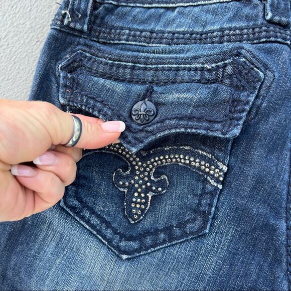 Rock Revival Debbie Straight dark wash flap pocket jeans Size 30 - Picture 3 of 6